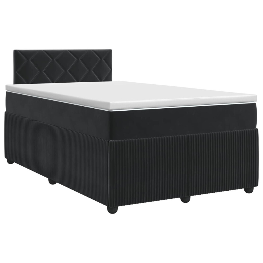 vidaXL Boxspringbed met matras Zwart 120 x 200 cm Fluweel vidaXL Boxspringbed met matras Zwart 120 x 200 cm Fluweel afbeelding 1