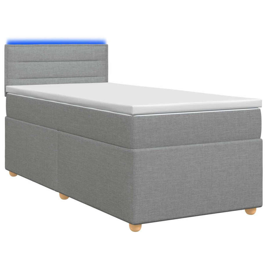 vidaXL Boxspringbed met matras Lichtgrijs 80 x 200 cm Stof vidaXL Boxspringbed met matras Lichtgrijs 80 x 200 cm Stof afbeelding 1