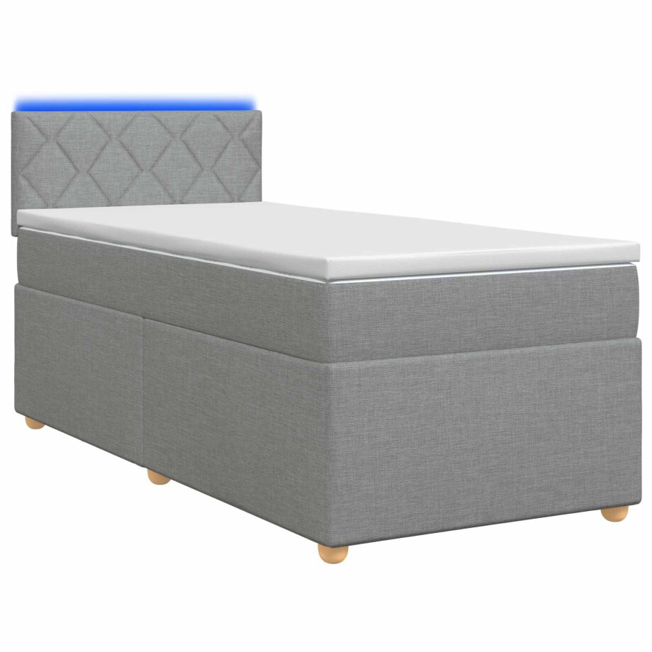 vidaXL Boxspringbed met matras Lichtgrijs 80 x 200 cm Stof vidaXL Boxspringbed met matras Lichtgrijs 80 x 200 cm Stof afbeelding 1