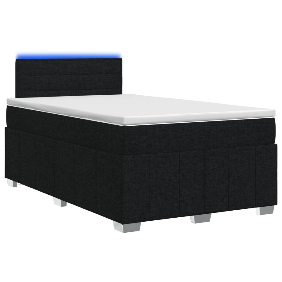 vidaXL Boxspringbed met matras met hoofdeinde Zwart 120 x 200 cm Stof afbeelding 1
