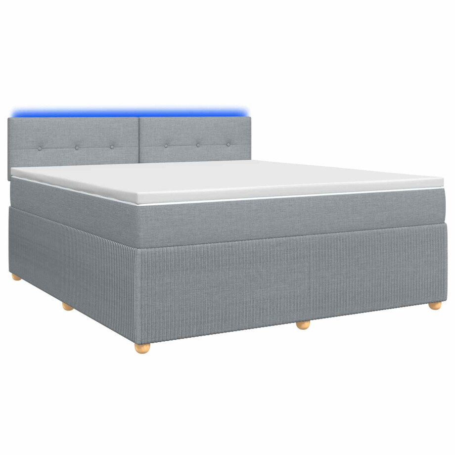vidaXL Boxspringbed met matras Lichtgrijs 180 x 200 cm Stof afbeelding 1