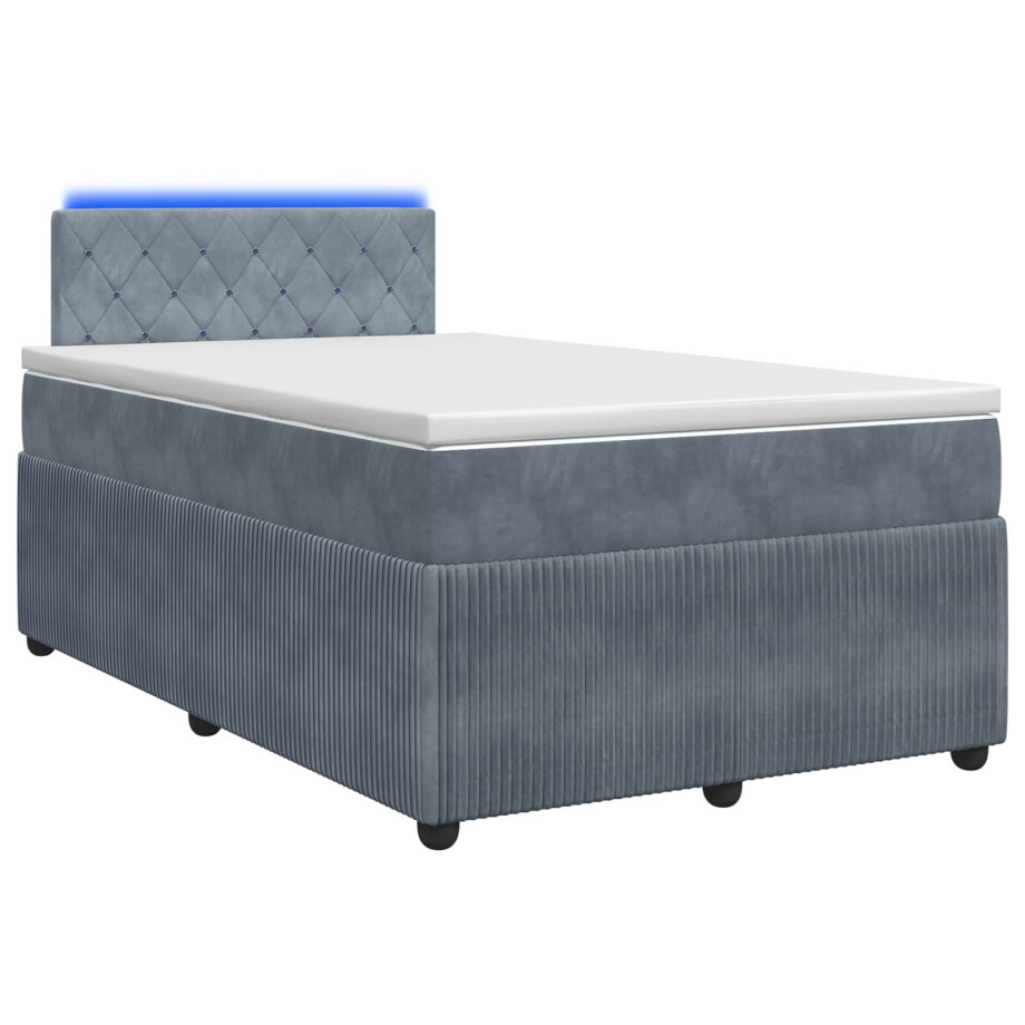 vidaXL Boxspringbed met matras Donkergrijs 120 x 200 cm Fluweel vidaXL Boxspringbed met matras Donkergrijs 120 x 200 cm Fluweel afbeelding 1