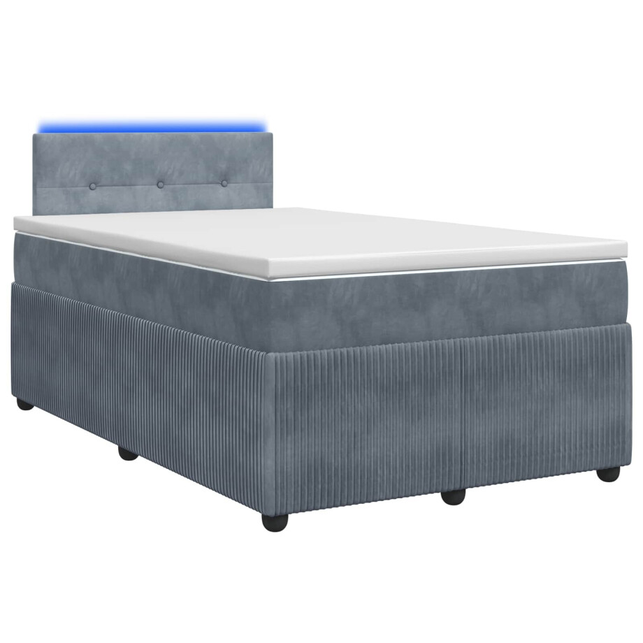 vidaXL Boxspringbed met matras Donkergrijs 120 x 200 cm Fluweel vidaXL Boxspringbed met matras Donkergrijs 120 x 200 cm Fluweel afbeelding 1