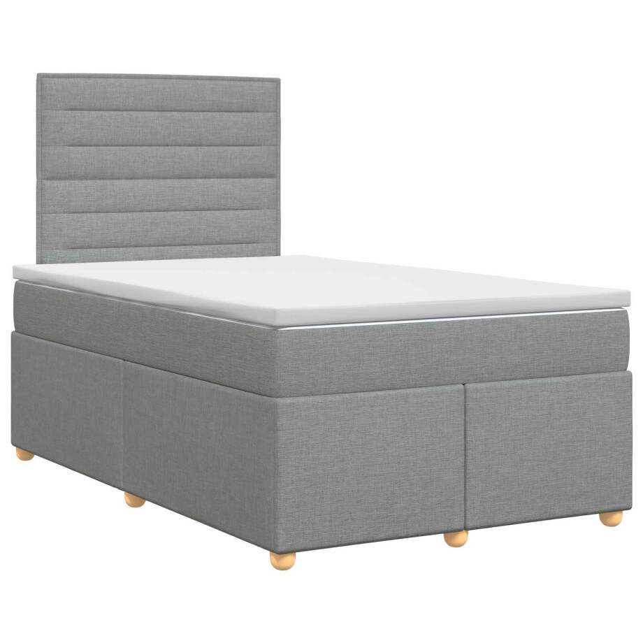 vidaXL Boxspringbed met matras Lichtgrijs 120 x 190 cm Stof vidaXL Boxspringbed met matras Lichtgrijs 120 x 190 cm Stof afbeelding 1