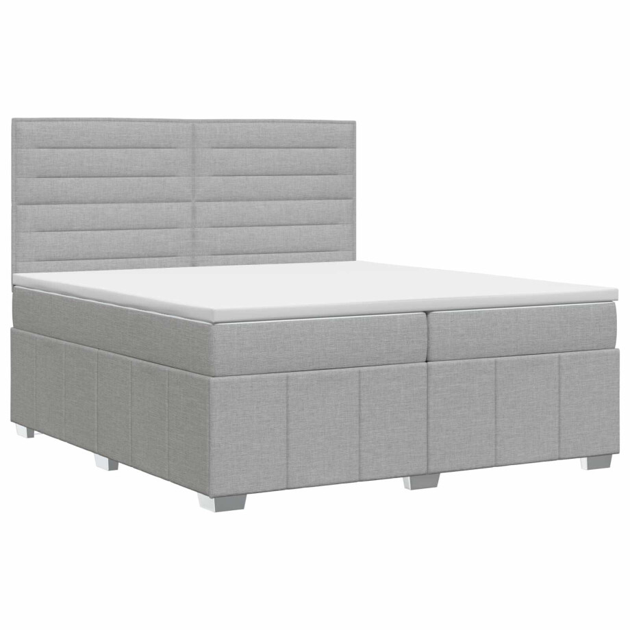 vidaXL Boxspringbed met matras Lichtgrijs 140 x 200 cm Stof vidaXL Boxspringbed met matras Lichtgrijs 140 x 200 cm Stof afbeelding 1