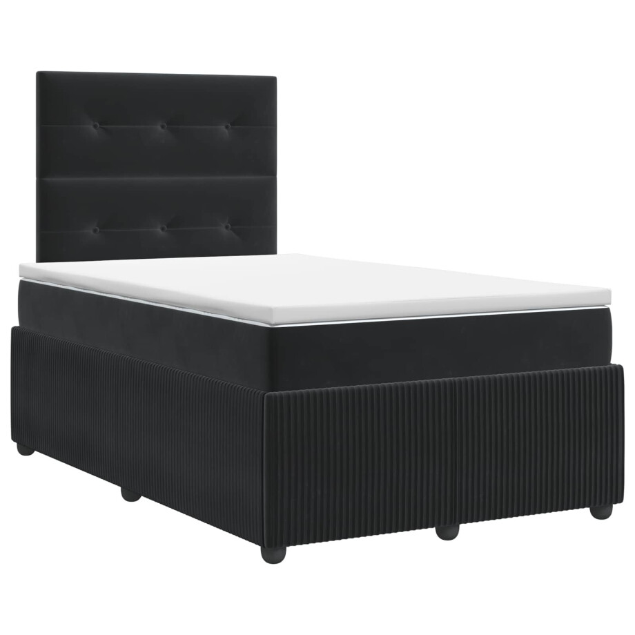 vidaXL Boxspringbed met matras Zwart 120 x 190 cm Fluweel vidaXL Boxspringbed met matras Zwart 120 x 190 cm Fluweel afbeelding 1
