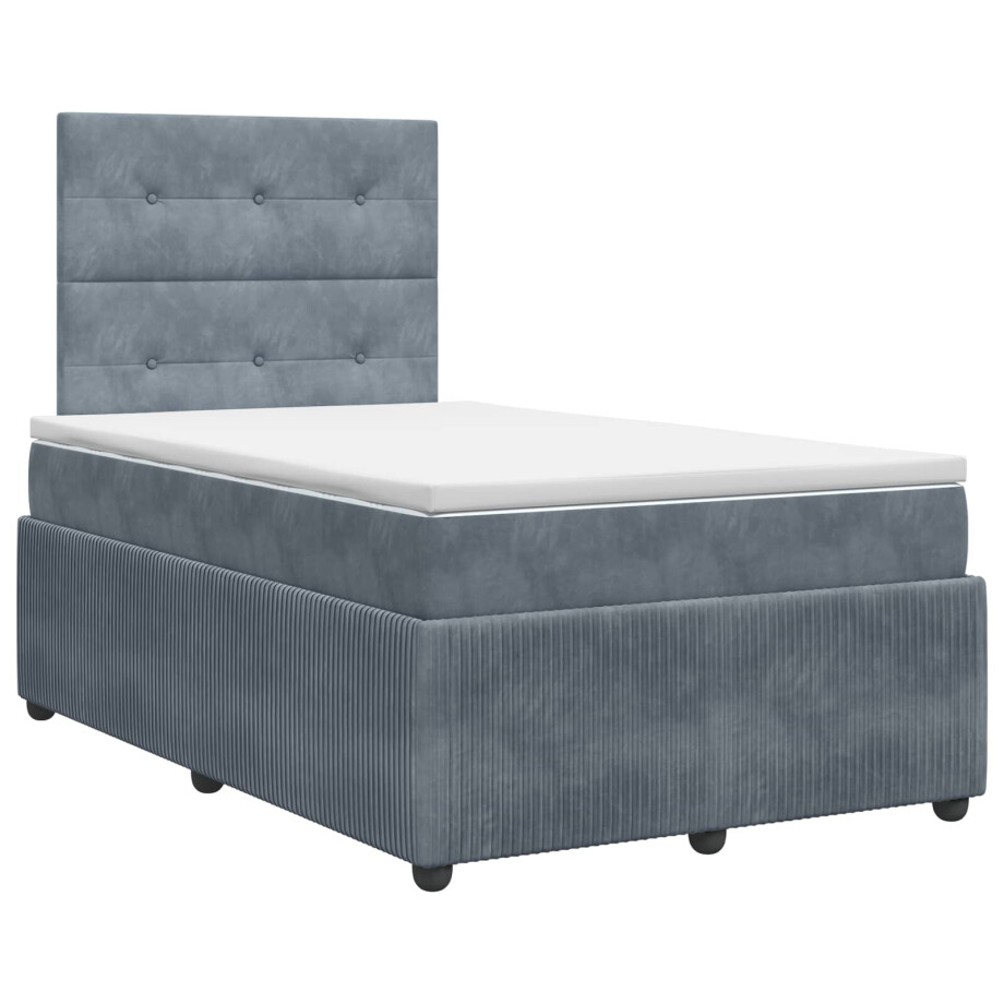 vidaXL Boxspringbed met matras Donkergrijs 120 x 200 cm Fluweel vidaXL Boxspringbed met matras Donkergrijs 120 x 200 cm Fluweel afbeelding 1