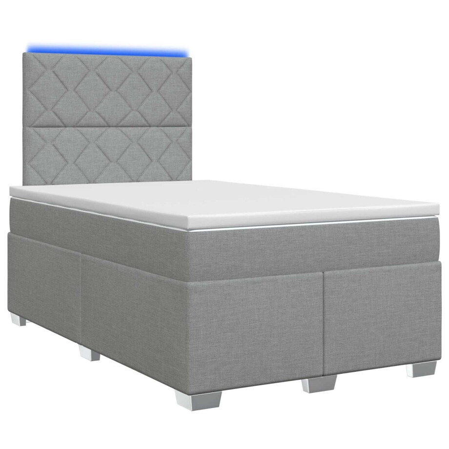 vidaXL Boxspringbed met matras Lichtgrijs 120 x 190 cm Stof afbeelding 1
