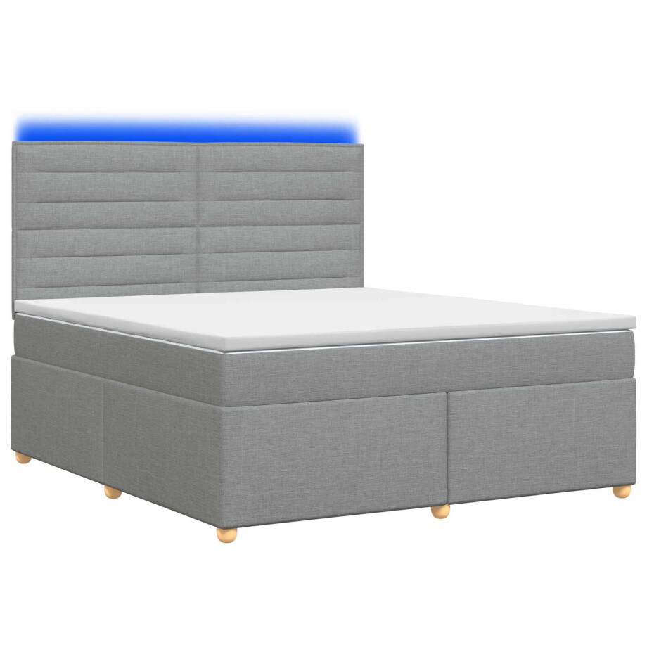 vidaXL Boxspringbed met matras Lichtgrijs 140 x 190 cm Stof vidaXL Boxspringbed met matras Lichtgrijs 140 x 190 cm Stof afbeelding 1
