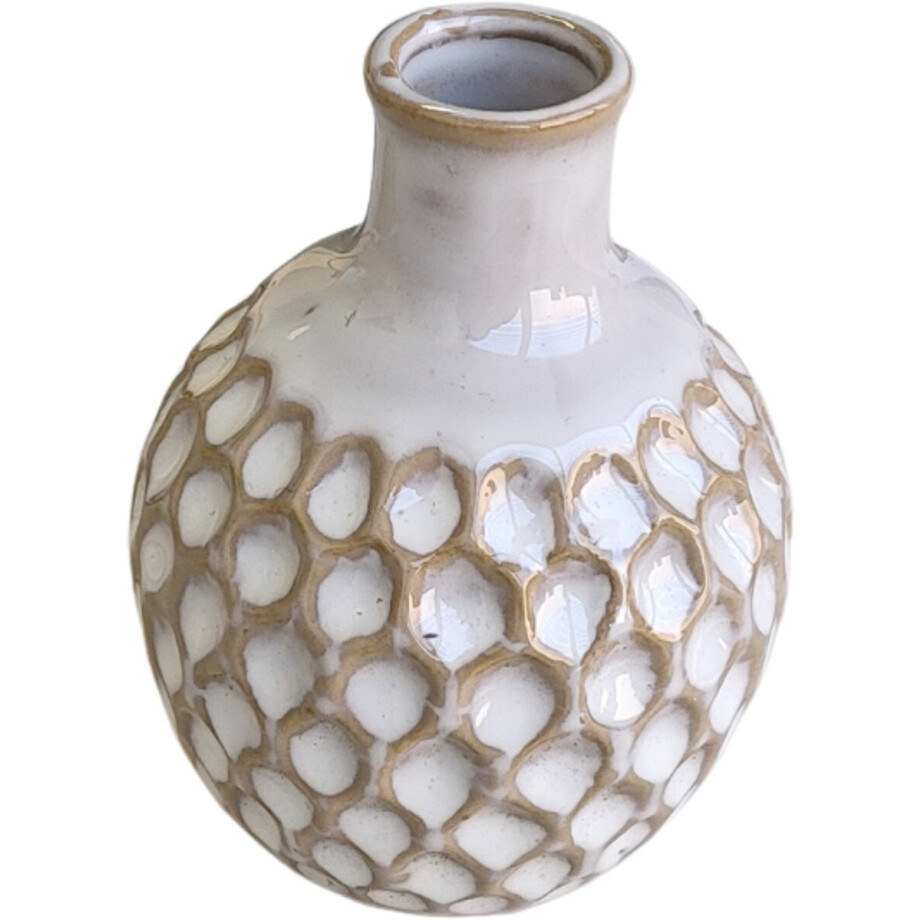 Home & Styling Vaas Ø9cm - Wit Home & Styling Vaas Ø9cm - Wit afbeelding 1