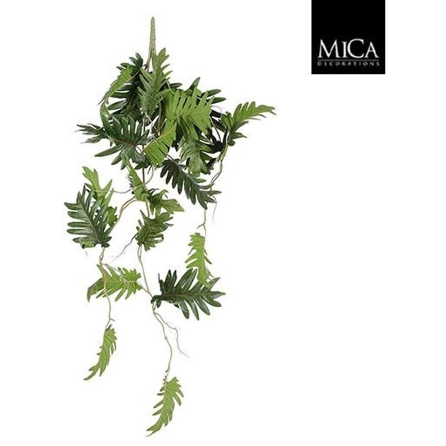 Kunstplant Philodendron Selloum Hangplant Groen - Steker L80 cm - Mica Decorations Kunstplant Philodendron Selloum Hangplant Groen - Steker L80 cm - Mica Decorations afbeelding 1