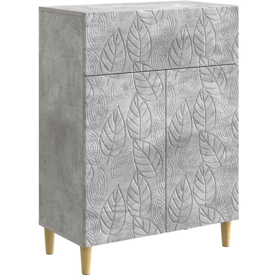 vidaXL - Dressoir - Betongrijs - 66 - x - 34,5 - x - 90 - cm - Bewerkt - hout afbeelding 1