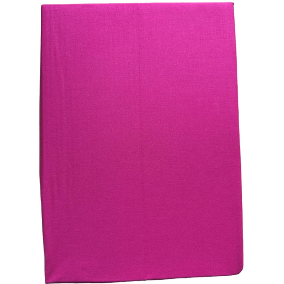 Percale Katoenen Hoeslaken - 90x220 cm - Eenpersoons - Hoekhoogte 28 cm - Fuchsia - Fris & Ademend - Restant Actie! afbeelding 1