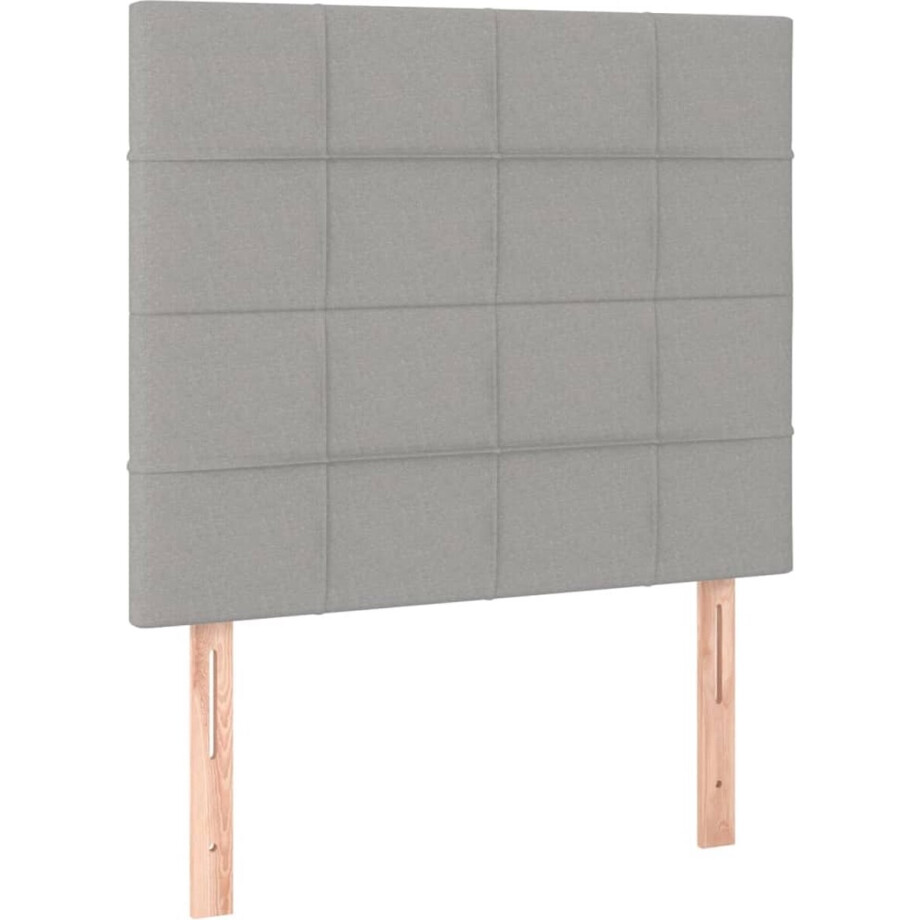 vidaXL - Hoofdbord - lichtgrijs - 90x5x118/128 - cm - stof afbeelding 1