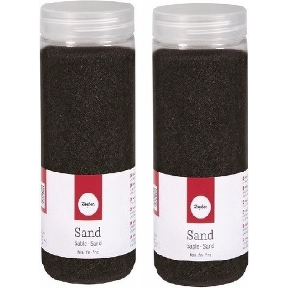 Rayher hobby Fijn decoratie zand korrels - 2x - zwart - 475 ml - zandkorrels - knutselmateriaal - 0.1 tot 0.5 mm Rayher hobby Fijn decoratie zand korrels - 2x - zwart - 475 ml - zandkorrels - knutselmateriaal - 0.1 tot 0.5 mm afbeelding 1