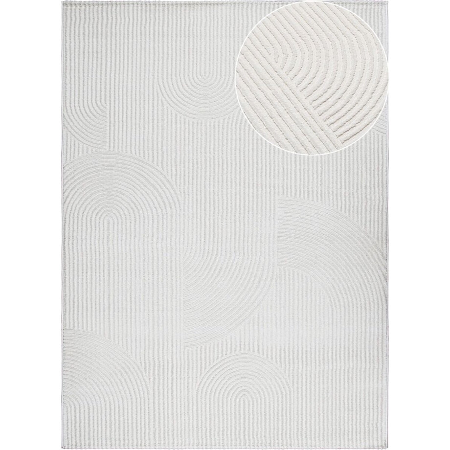 Flycarpets Nara Modern Japandi Stijl Vloerkleed - Creme - Laagpolig Tapijt - 160x230 cm afbeelding 1