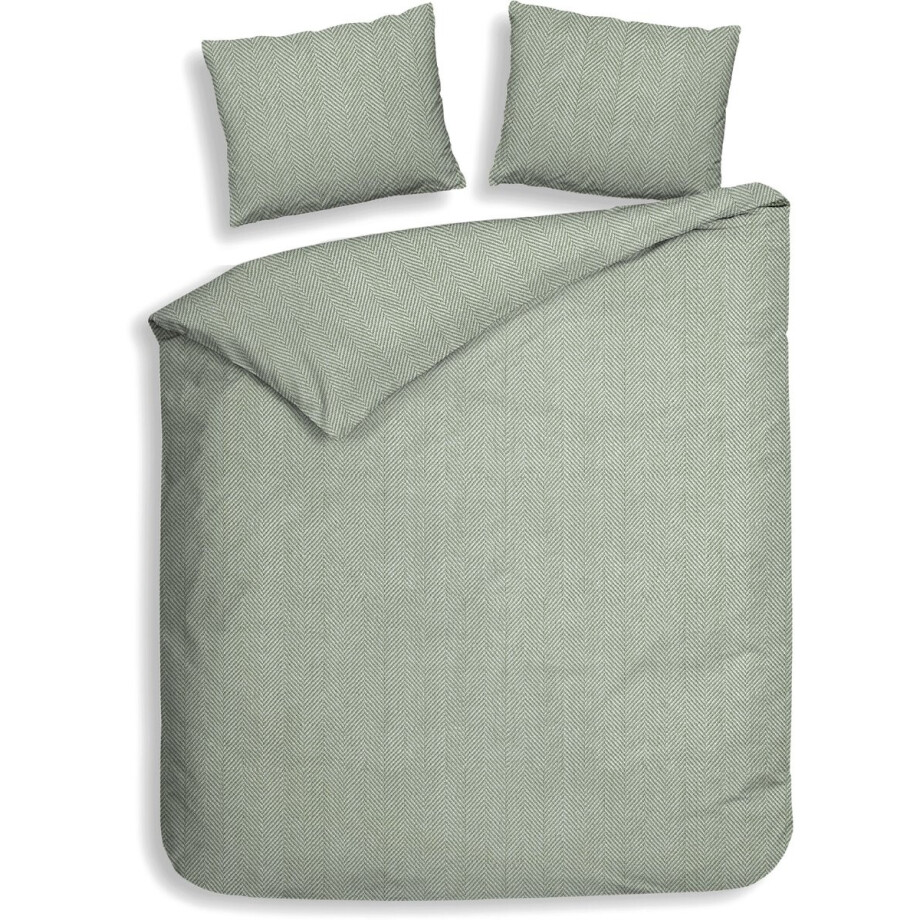 Heckettlane Dekbedovertrek Spina - Effen Bedlinnen - 260x200-220 cm - Groen - Dekbedovertrek van 100% Katoen-Flanel Heckettlane Dekbedovertrek Spina - Effen Bedlinnen - 260x200-220 cm - Groen - Dekbedovertrek van 100% Katoen-Flanel afbeelding 1