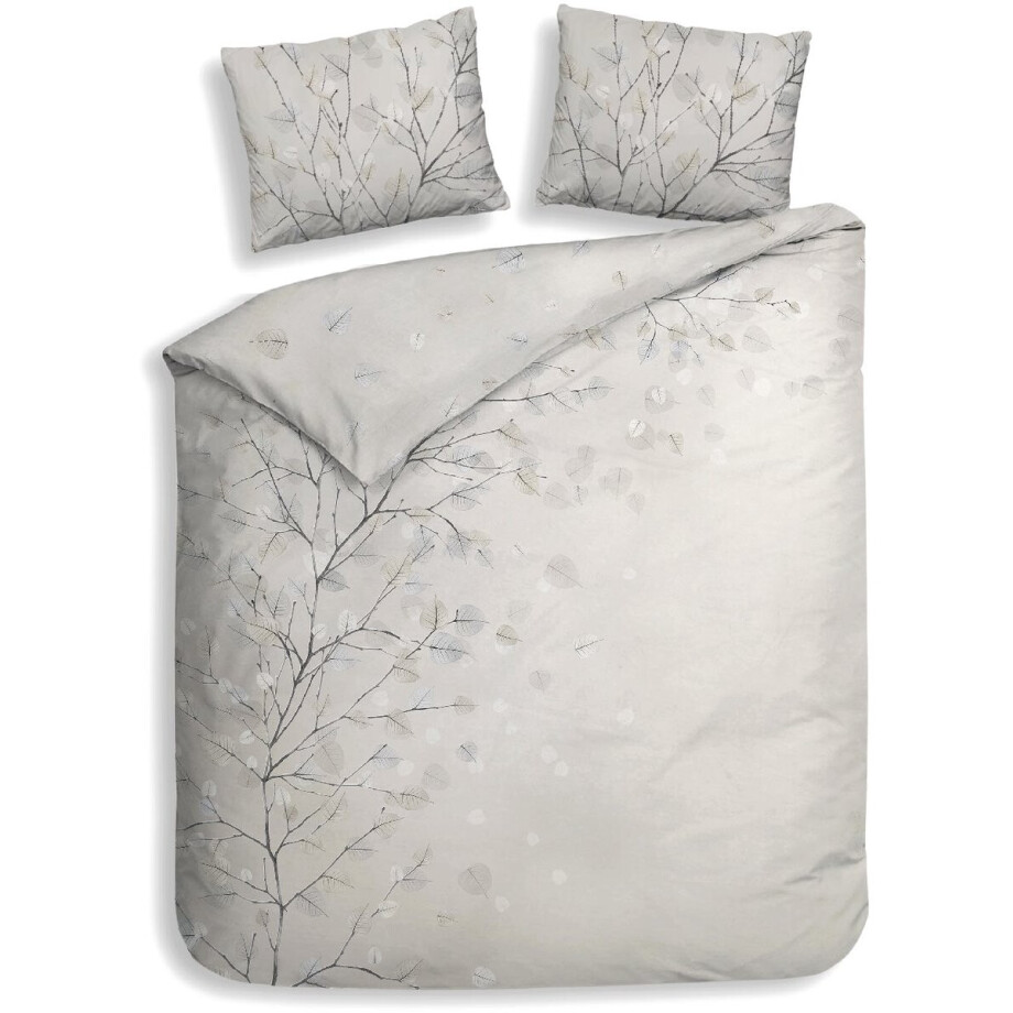 Heckettlane Dekbedovertrek Xia - Dekbed met instopstrook - Grijs - 100% Katoen-Satijn - Takken - 200x220 + 2 slopen 60/70 cm Heckettlane Dekbedovertrek Xia - Dekbed met instopstrook - Grijs - 100% Katoen-Satijn - Takken - 200x220 + 2 slopen 60/70 cm afbeelding 1