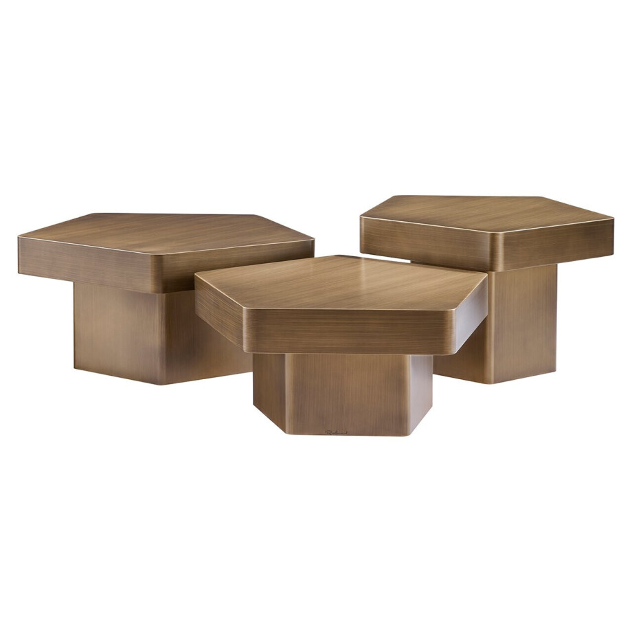 Richmond Salontafel 'Hexa' Set van 3 stuks, kleur Brushed Gold afbeelding 1