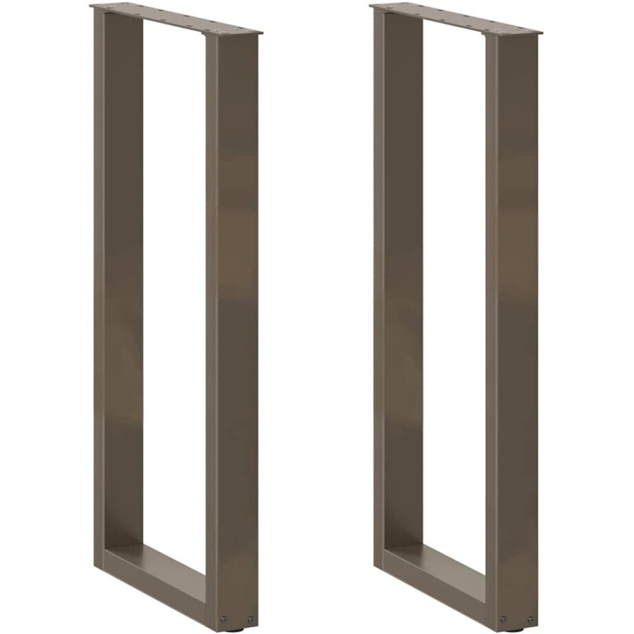 vidaXL - Bartafelpoten - 2 - st - U-vormig - 40x(100-101) - cm - staal - naturel afbeelding 1