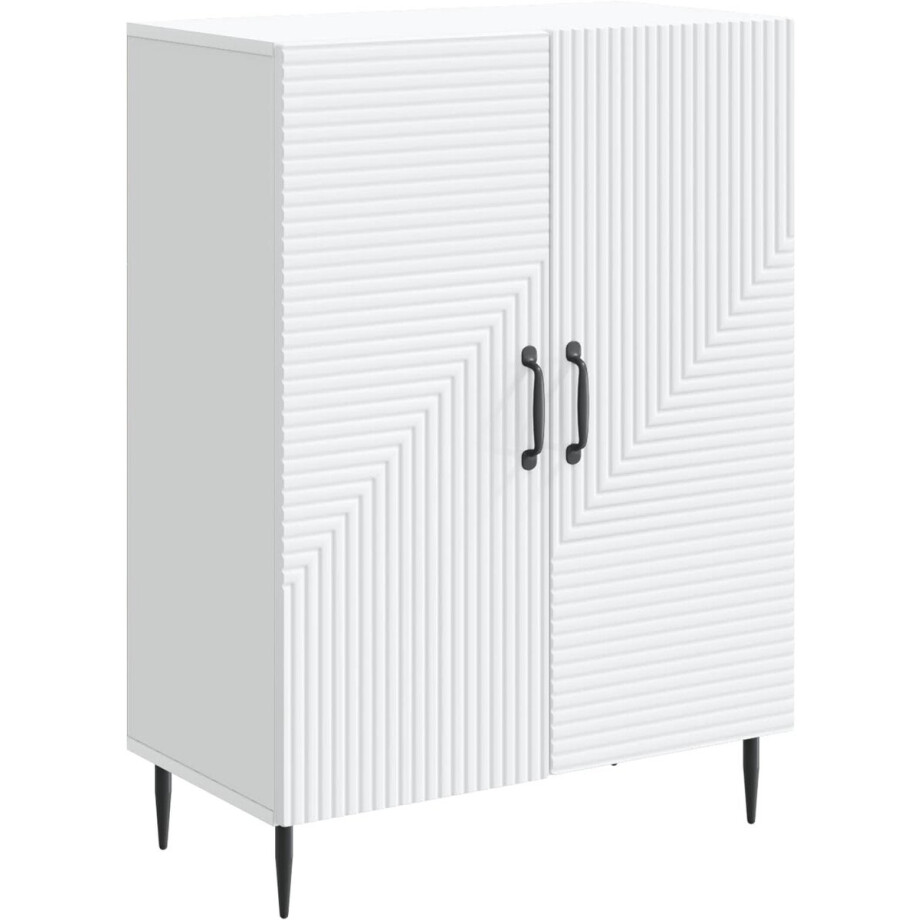 vidaXL - Dressoir - Wit - 66 - x - 34,5 - x - 89,5 - cm - Bewerkt - hout vidaXL - Dressoir - Wit - 66 - x - 34,5 - x - 89,5 - cm - Bewerkt - hout afbeelding 1