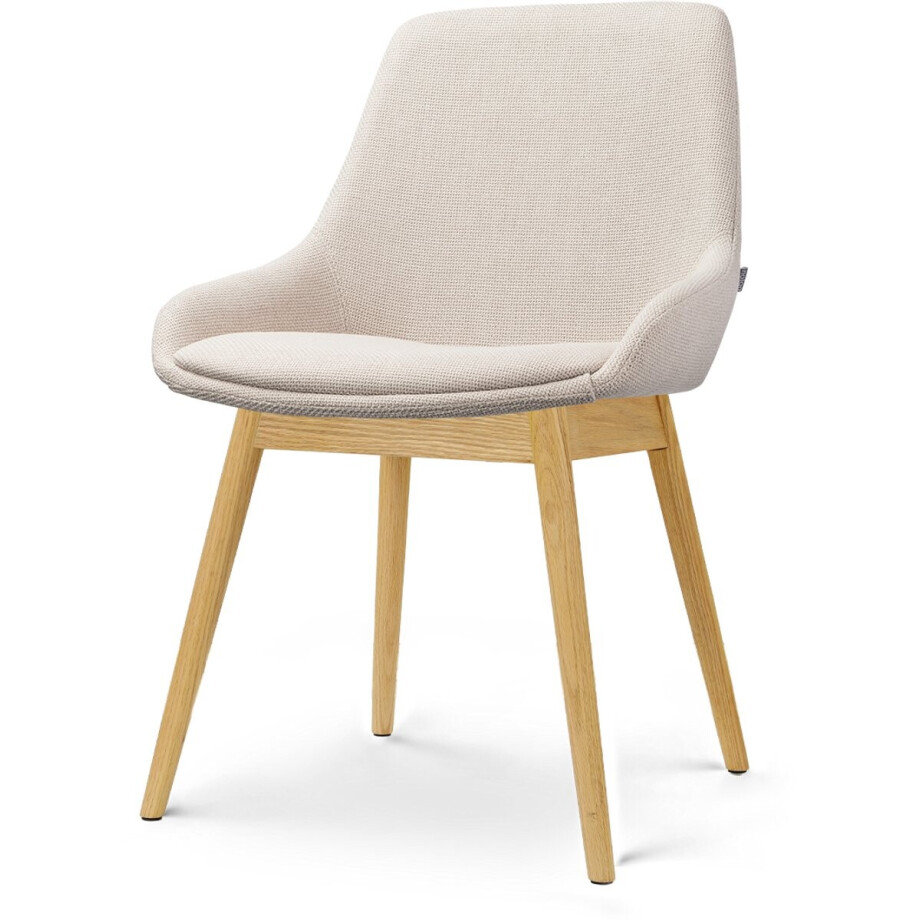 Nolon Nio-Isa Eetkamerstoel beige - houten onderstel - japandi - comfortabele zitting afbeelding 1