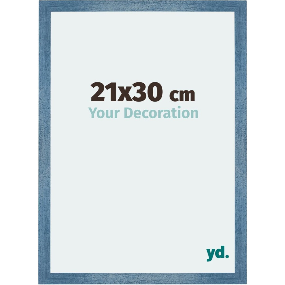 Your Decoration - Fotolijst 21x30 cm - MDF - Helder Blauw Geveegd - Mura afbeelding 1