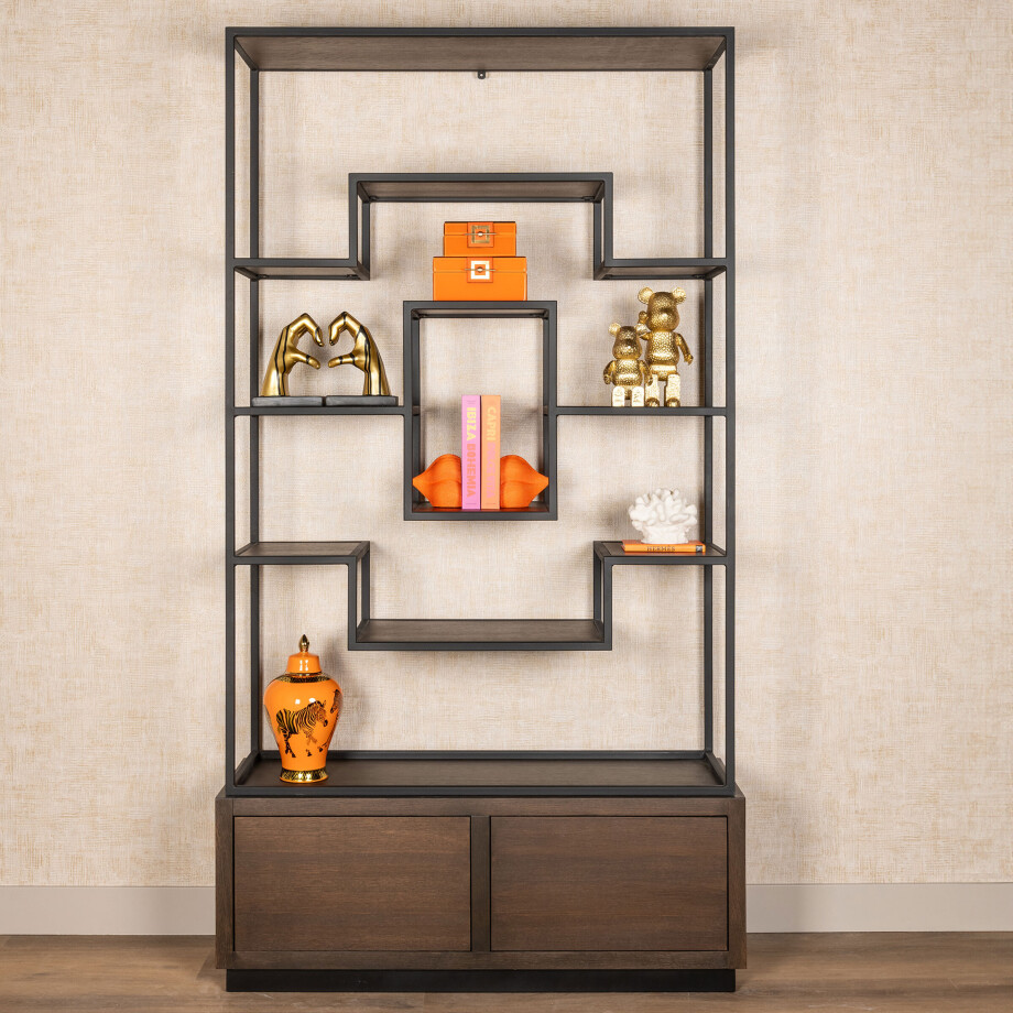 Richmond Wandkast 'Bonvoy' Eiken, 222 x 120cm, kleur Bruin afbeelding 1