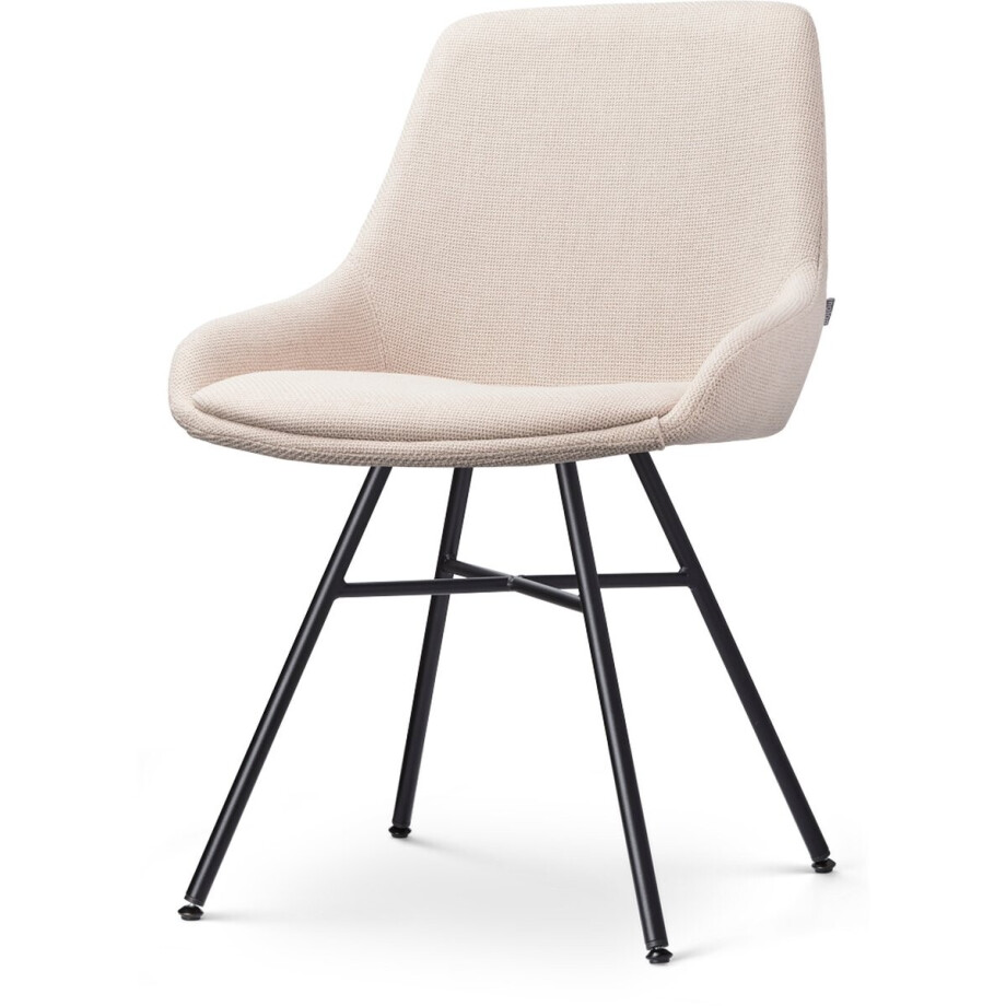 Nolon Noa-Isa Eetkamerstoel Beige - Stof - Zwart Onderstel - Design - Scandinavisch - Comfortabel Nolon Noa-Isa Eetkamerstoel Beige - Stof - Zwart Onderstel - Design - Scandinavisch - Comfortabel afbeelding 1