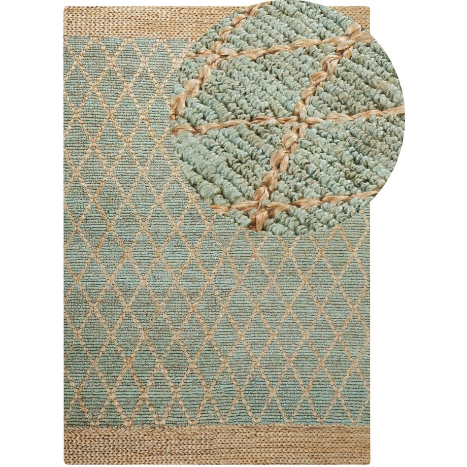 BELIANI TELLIKAYA - Laagpolig vloerkleed - Beige - 200 x 300 cm - Jute afbeelding 1