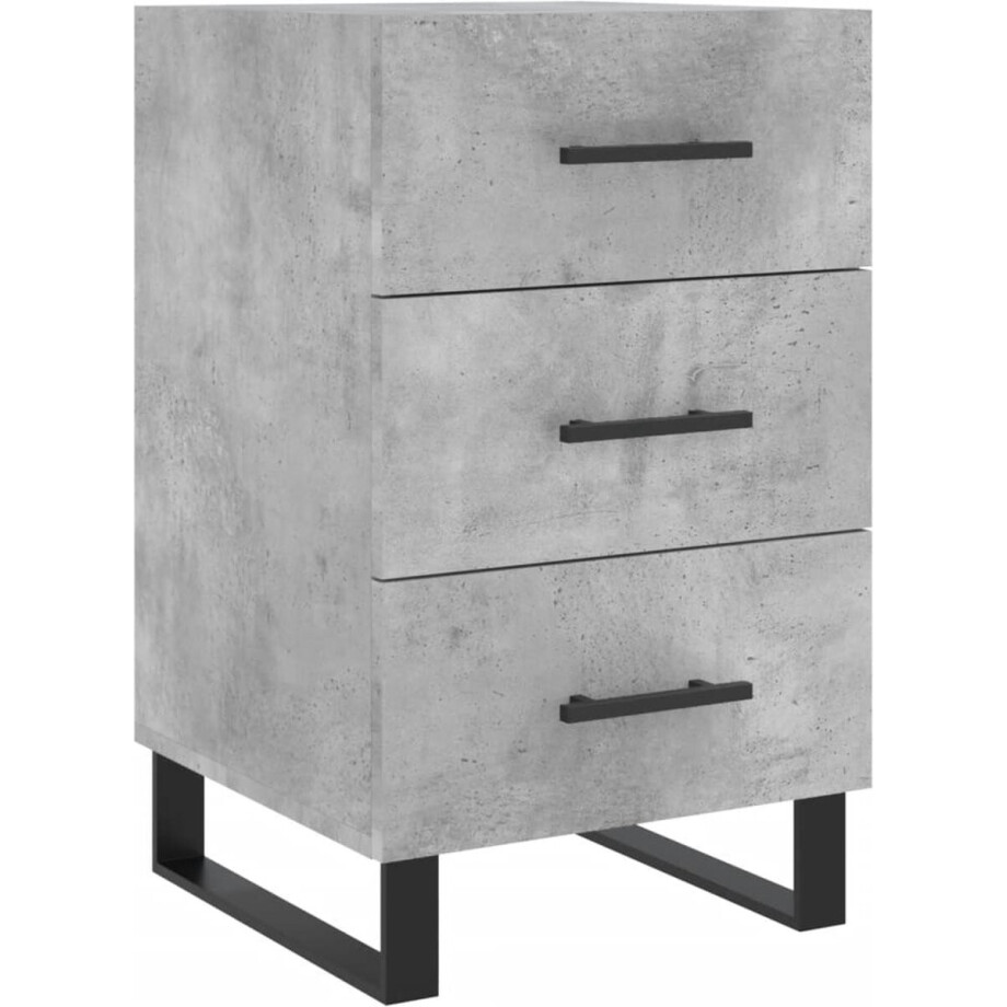 vidaXL - Nachtkastje - 40x40x66 - cm - bewerkt - hout - betongrijs vidaXL - Nachtkastje - 40x40x66 - cm - bewerkt - hout - betongrijs afbeelding 1
