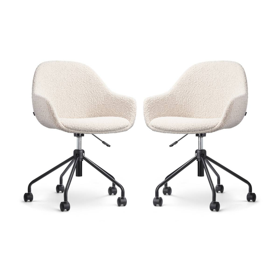 Set van 2 bureaustoelen Nout-Mae bouclé | Nolon afbeelding 1