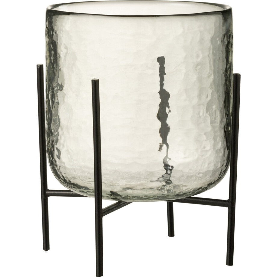 J-Line windlicht Staand - kaarshouder - glas/ijzer - transparant - large J-Line windlicht Staand - kaarshouder - glas/ijzer - transparant - large afbeelding 1