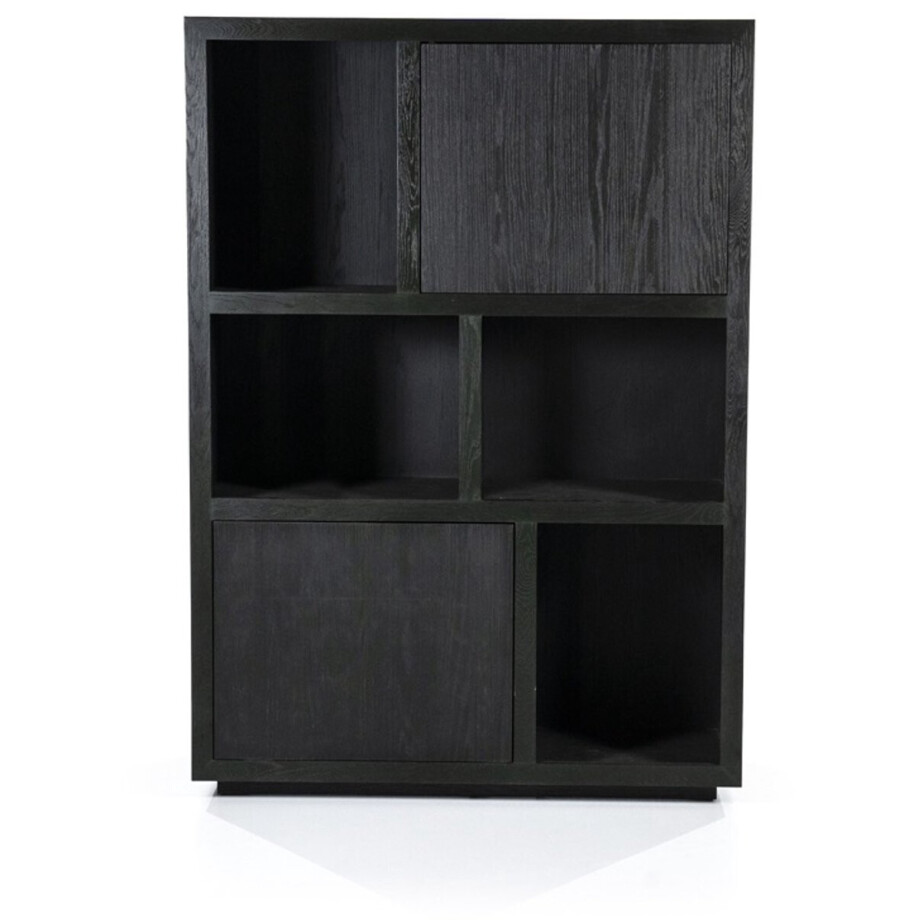 Eleonora opbergkast Helsinki 120x42x170 cm eiken zwart afbeelding 1