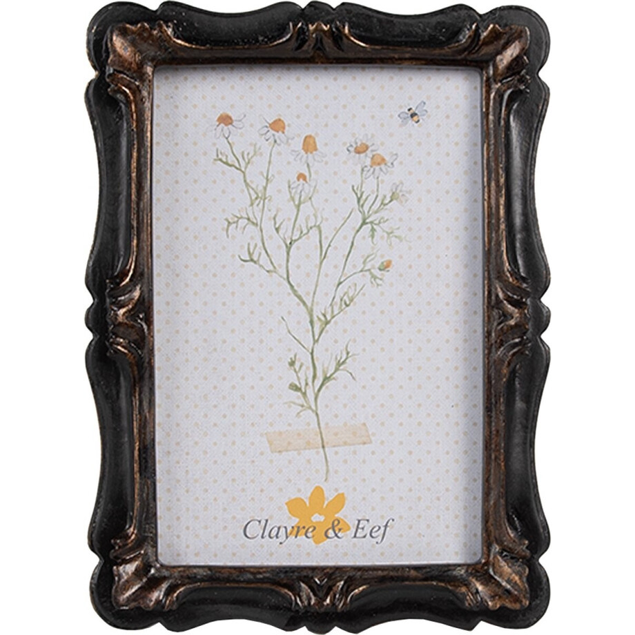 Clayre & Eef Fotolijst 10x15 cm Zwart Bruin Kunststof afbeelding 1