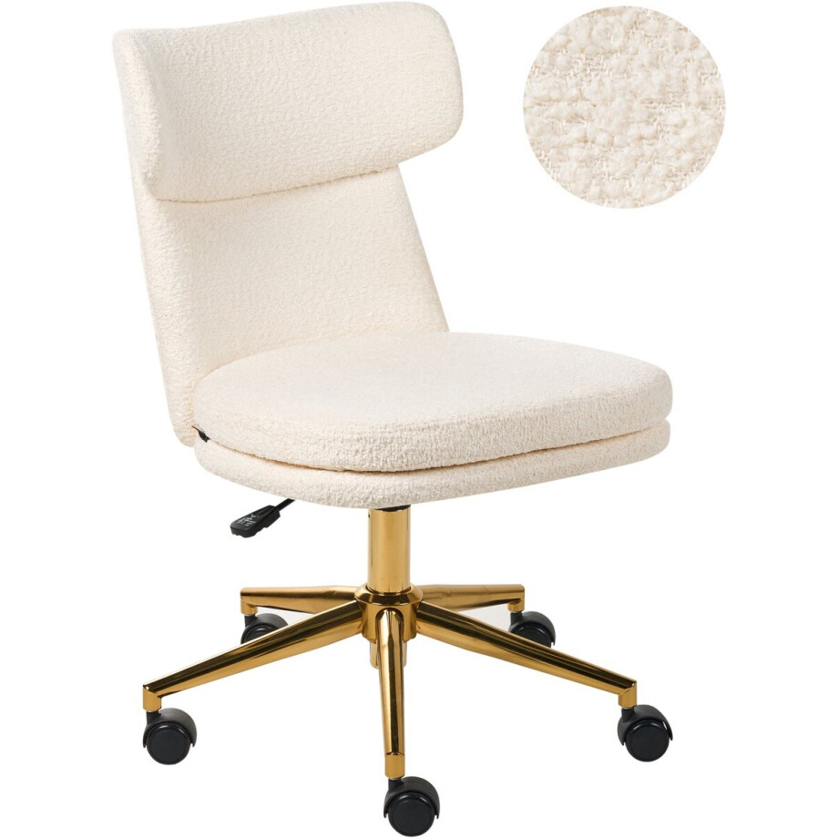GRANBY - Bureaustoel - Off-white - Bouclé afbeelding 1
