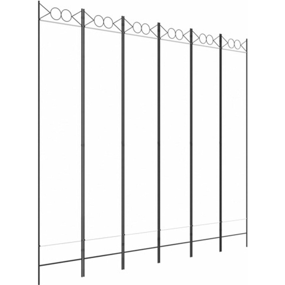 vidaXL - Kamerscherm - met - 6 - panelen - 240x220 - cm - stof - wit vidaXL - Kamerscherm - met - 6 - panelen - 240x220 - cm - stof - wit afbeelding 1