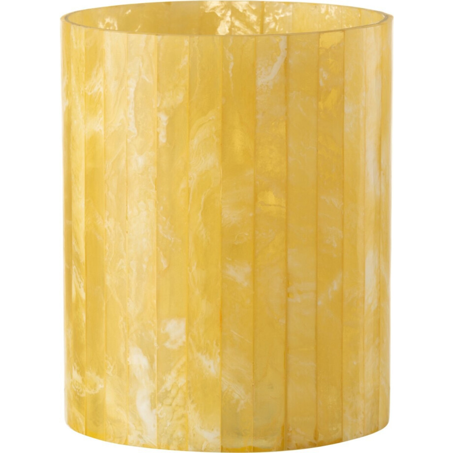 J-Line theelichthouder Lijnen - glas - geel - large afbeelding 1