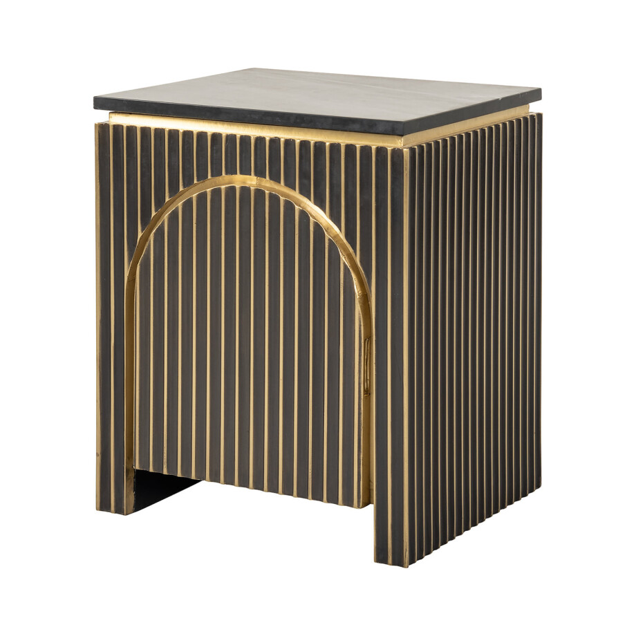 Richmond Nachtkastje 'Les Arcs' Brass en marmer, 60 x 50cm afbeelding 1