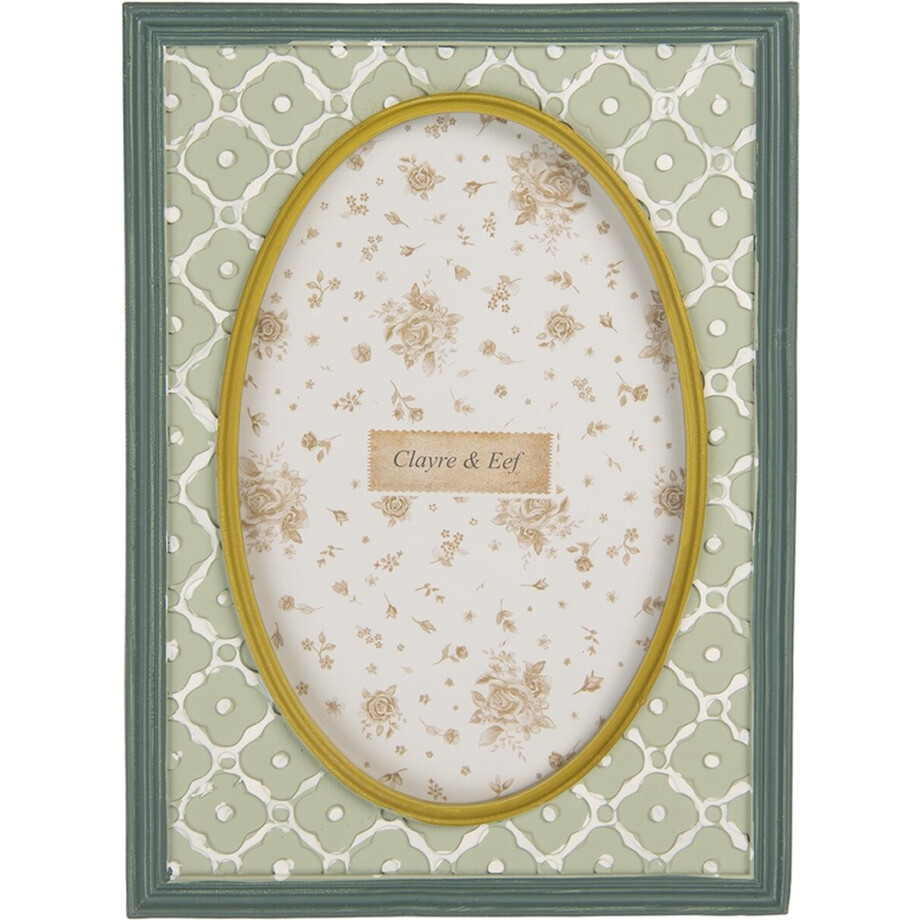 Clayre & Eef Fotolijst 10x15 cm Groen Kunststof afbeelding 1