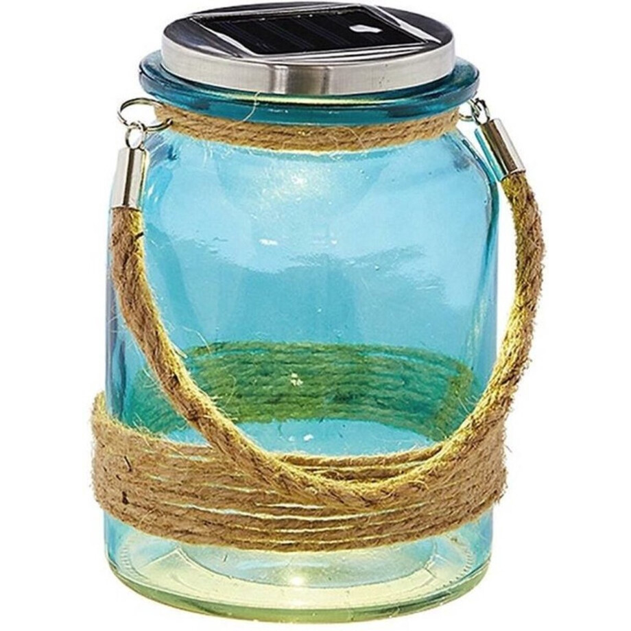 Solar windlicht in glas - Blauw Solar windlicht in glas - Blauw afbeelding 1