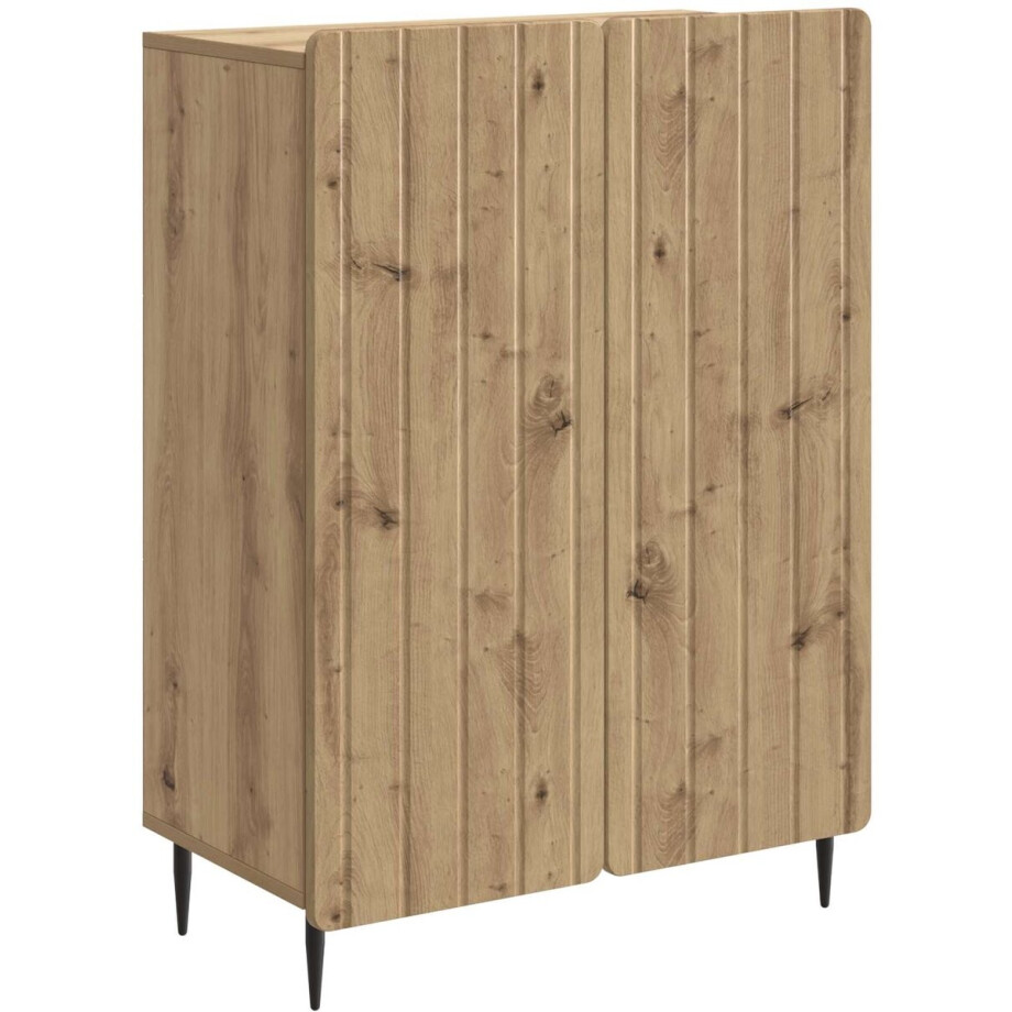 vidaXL - Dressoir - Artisanaal - eiken - 66 - x - 34,5 - x - 92 - cm - Bewerkt - hout vidaXL - Dressoir - Artisanaal - eiken - 66 - x - 34,5 - x - 92 - cm - Bewerkt - hout afbeelding 1