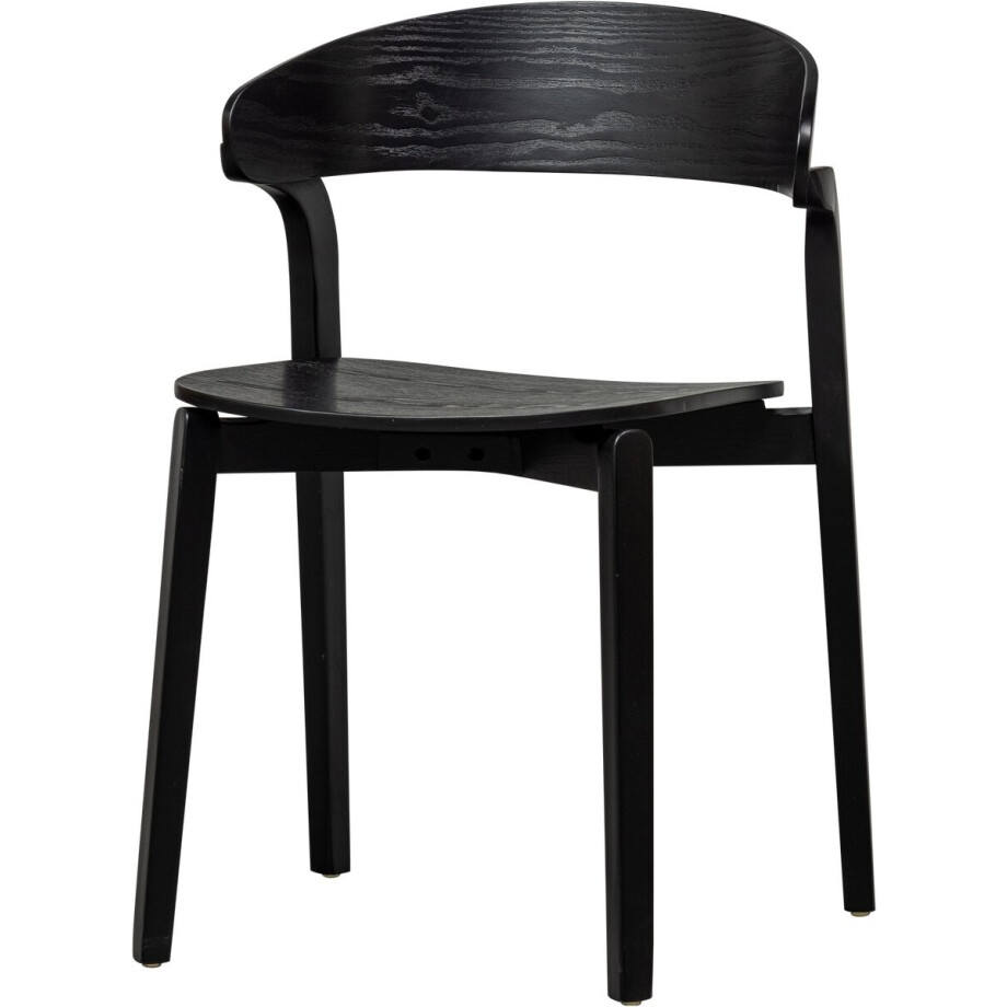 WOOOD Cras Eetkamerstoel - Essenfineer - Zwart - 75x52x42 WOOOD Cras Eetkamerstoel - Essenfineer - Zwart - 75x52x42 afbeelding 1