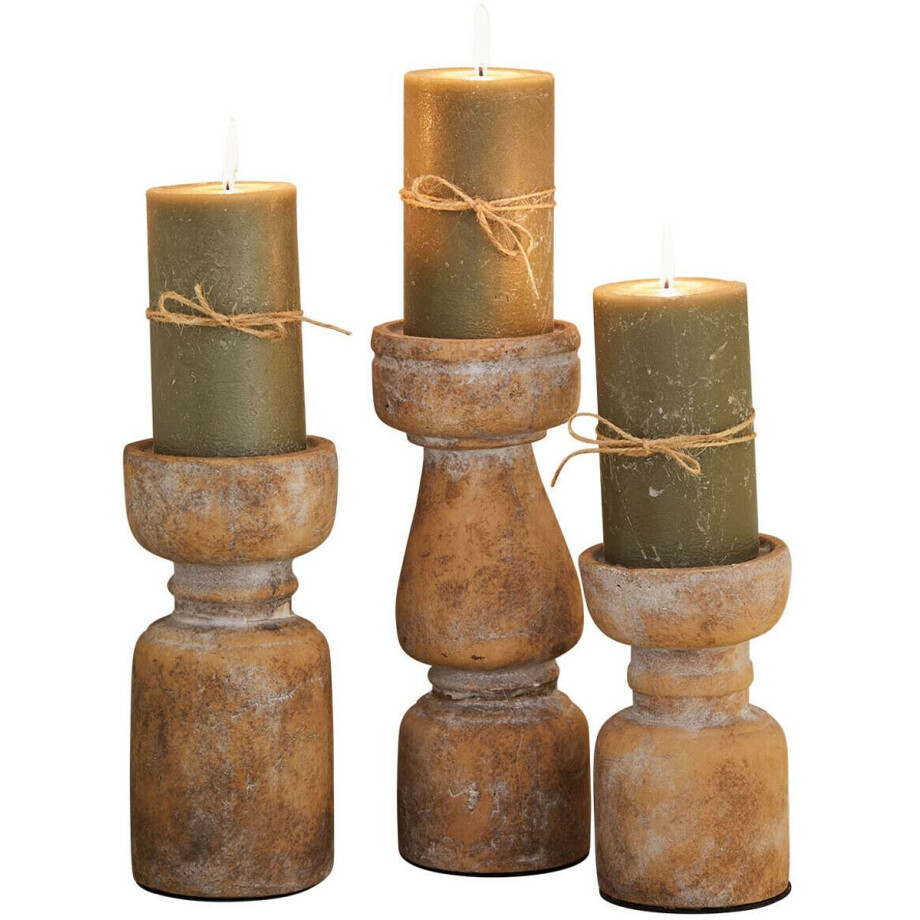 LOBERON Kandelaar set van 3 Talona terracotta afbeelding 1