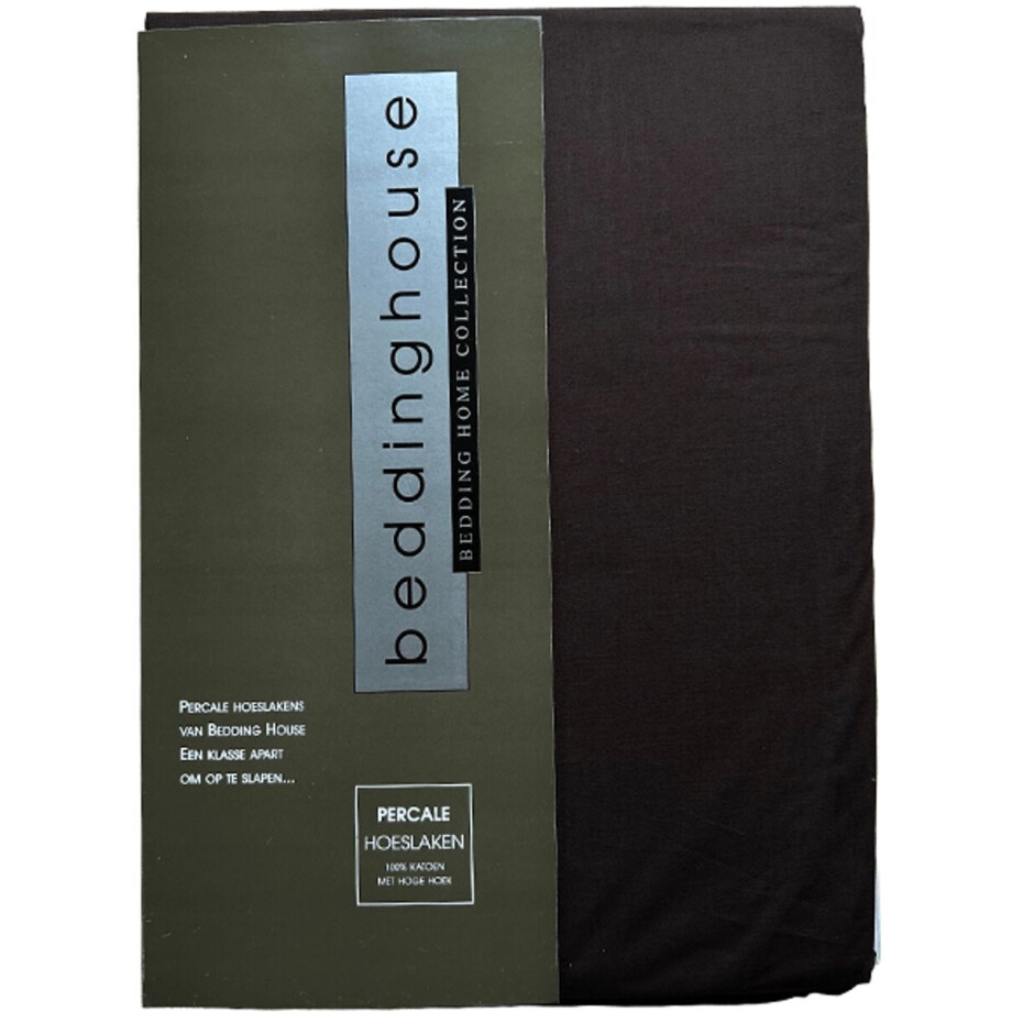 Beddinghouse Luxe Percale Katoen Hoeslaken - 80/90x210 cm - Donker Bruin - Extra Hoge Hoek 30 cm - Perfecte Pasvorm Beddinghouse Luxe Percale Katoen Hoeslaken - 80/90x210 cm - Donker Bruin - Extra Hoge Hoek 30 cm - Perfecte Pasvorm afbeelding 1