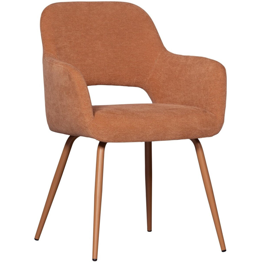 WOOOD Jenny Eetkamerstoel - Polyester - Salmon - 80x58x58 WOOOD Jenny Eetkamerstoel - Polyester - Salmon - 80x58x58 afbeelding 1