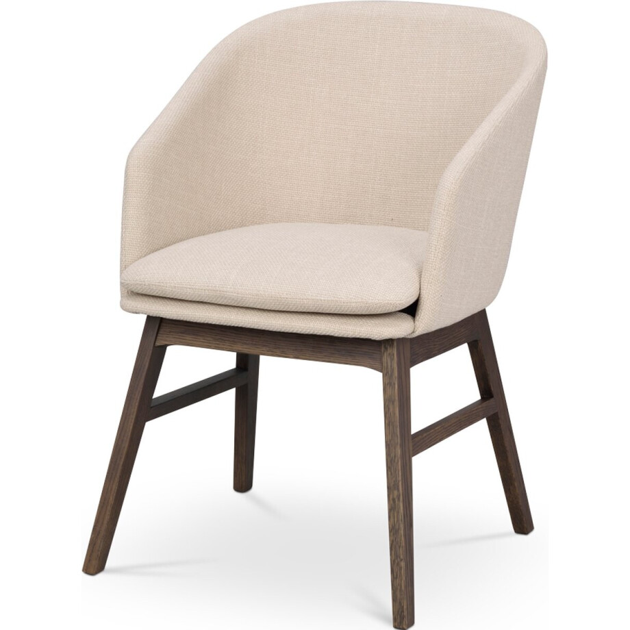 Rowico Home Windham Eetkamerstoel Beige - Donker Eiken Onderstel - Met Armleuning - Stof - Houten Poten - Scandinavisch Rowico Home Windham Eetkamerstoel Beige - Donker Eiken Onderstel - Met Armleuning - Stof - Houten Poten - Scandinavisch afbeelding 1