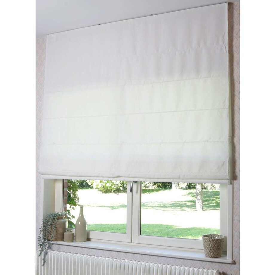 Vouwgordijn - Lichtdoorlatend - Gemêleerd - Wit - Madécostore - B 60 x H 160 cm. Vouwgordijn - Lichtdoorlatend - Gemêleerd - Wit - Madécostore - B 60 x H 160 cm. afbeelding 1