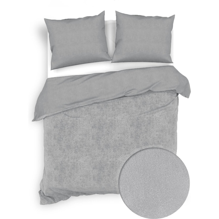 Zohome Dekbedovertrek Velluto - Effen Bedlinnen - 200x220 - Grijs - Dekbedhoes van Polyester / Katoen Zohome Dekbedovertrek Velluto - Effen Bedlinnen - 200x220 - Grijs - Dekbedhoes van Polyester / Katoen afbeelding 1