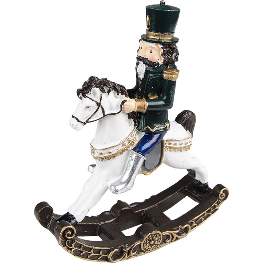 Clayre & Eef Kerstdecoratie Notenkraker 18 cm Groen Polyresin afbeelding 1